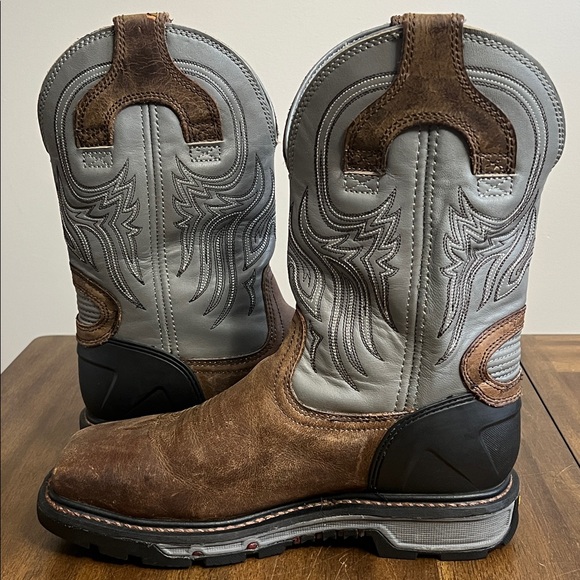 Men’s JUSTIN Tanker Steel Toe Western Work Boots Cowboy Style WK2102 Size 10.5D - Picture 9 of 16